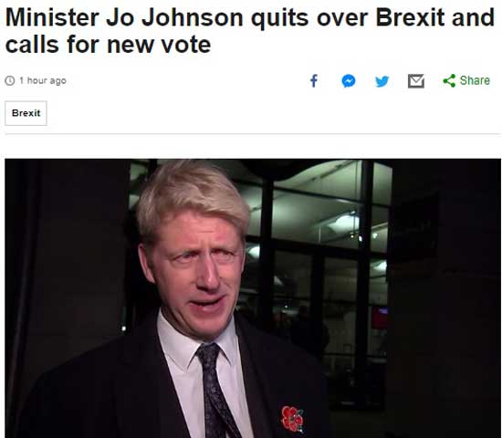 Jo Johnson demisie bbc